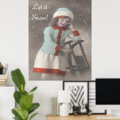 ヴィンテージキャンディーケーンドレスの雪女 ポスター (ホームオフィス)