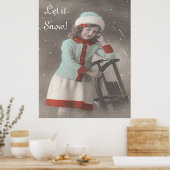 ヴィンテージキャンディーケーンドレスの雪女 ポスター (キッチン)