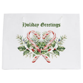 ヴィンテージキャンディーケーンホリデー ラージペーパーバッグ