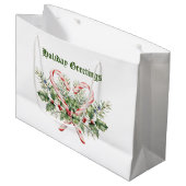 ヴィンテージキャンディーケーンホリデー ラージペーパーバッグ (正面アングル)