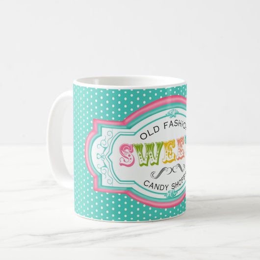 ヴィンテージキャンデーパーラーのマグ コーヒーマグカップ (正面左)