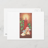 ヴィンテージキャンドルライトエンジェル ポストカード (正面/裏面)