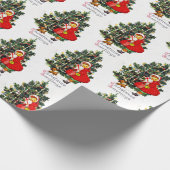 ヴィンテージキャンドルライトクリスマスツリークラフトまたはギフト ラッピングペーパー (角)
