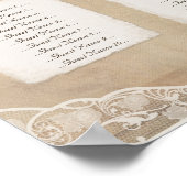 ヴィンテージキャンバスとレースの外観のシーティングチャート16表 ポスター (角)