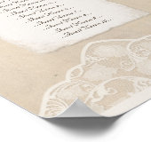 ヴィンテージキャンバスとレースの外観シーティングチャート8テーブル ポスター (角)