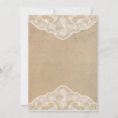 ヴィンテージキャンバスとレースエフェクトの結婚式招待状 招待状 (裏面)