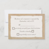 ヴィンテージキャンバスと紙とレースの結婚式出欠確認 出欠カード (裏面)