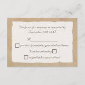 ヴィンテージキャンバスと紙とレースの結婚式出欠確認 出欠カード (裏面)