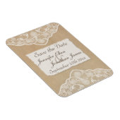 ヴィンテージキャンバス、紙&レースのルック日付を保存 マグネット (右側)