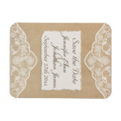 ヴィンテージキャンバス、紙&レースのルック日付を保存 マグネット (横)