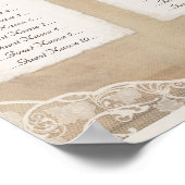 ヴィンテージキャンバス、紙、レースエフェクトのシーティングチャート ポスター (角)