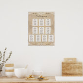 ヴィンテージキャンバス、紙、レースルックのシーティングチャート3 ポスター (キッチン)