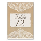 ヴィンテージキャンバス、紙、レースルックテーブル番号 テーブルナンバー (裏面)