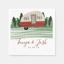 ヴィンテージキャンパモダンーキャンプブライダルシャワー スタンダードカクテルナプキン