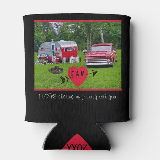 ヴィンテージキャンパーとレトロトラックバレンタイン 缶クーラー (裏面)