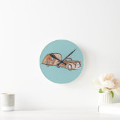 ヴィンテージキャンパーと自動 ラウンド壁時計 (ホーム)