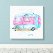 ヴィンテージキャンパーキャンバスウォールアート キャンバスプリント (インサイチュ (ウッドフロア))