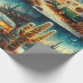 ヴィンテージキャンパークリスマスインデザートサグアーロサボス ラッピングペーパー (角)