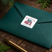 ヴィンテージキャンパークリスマスツリーモノグラムアドレス スクエアシール