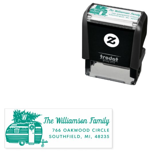 ヴィンテージキャンパークリスマスツリーモノグラムアドレス セルフインキングスタンプ (インサイチュ)