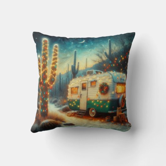 ヴィンテージキャンパークリスマスデザートサグアーロサボス クッション (裏面)