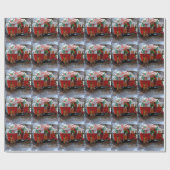 ヴィンテージキャンパークリスマスポストカード ラッピングペーパー (フラット)