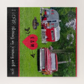 ヴィンテージキャンパートレーラーとトラックバレンタインデー ジグソーパズル (横)