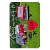 ヴィンテージキャンパートレーラーとトラックバレンタインデー マグネット (縦)