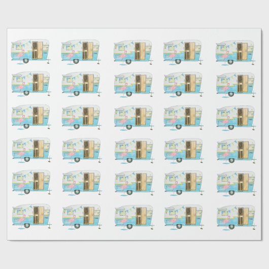 ヴィンテージキャンパートレーラーラッピング紙 ラッピングペーパー (フラット)