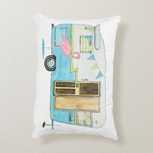 ヴィンテージキャンパートレーラー枕 アクセントクッション (裏面(縦))