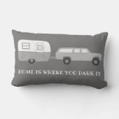 ヴィンテージキャンパートレーラーRVモーターホームバンライフグレー ランバークッション (裏面)