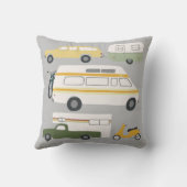 ヴィンテージキャンパートレーラーRVモーターホームヴァンライフグレー クッション (裏面)