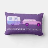 ヴィンテージキャンパートレーラーRVモーターホームヴァンライフパープル ランバークッション (裏面)