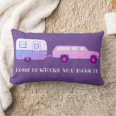 ヴィンテージキャンパートレーラーRVモーターホームヴァンライフパープル ランバークッション (ブランケット)