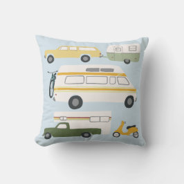 ヴィンテージキャンパートレーラーRVモーターホームヴァンライフブルー クッション