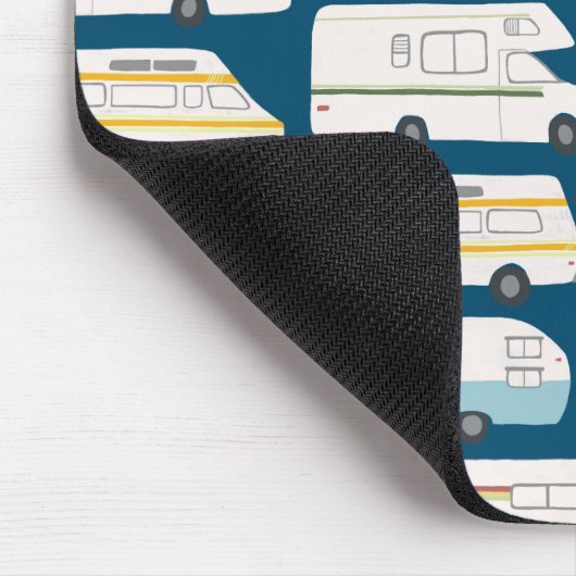 ヴィンテージキャンパートレーラーRVモーターホームヴァンライフブルー マウスパッド (コーナー)