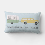 ヴィンテージキャンパートレーラーRVモーターホームヴァンライフブルー ランバークッション (裏面)