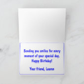 ヴィンテージキャンパーモダンと花ハッピーバースデーカード カード (内部)