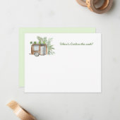 ヴィンテージキャンパー幌植物トラベルノートカード ノートカード (正面/裏面インサイチュ)