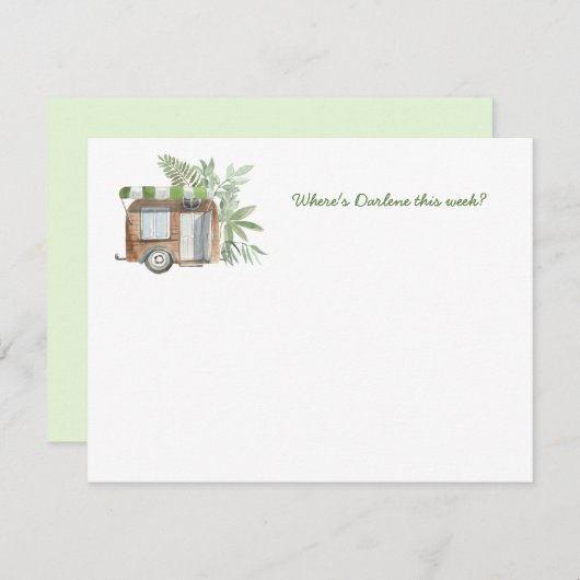 ヴィンテージキャンパー幌植物トラベルノートカード ノートカード (正面/裏面)