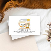 ヴィンテージキャンパー砂漠の赤ちゃんシャワーおむつラッフル エンクロージャーカード