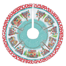 ヴィンテージキャンパー ブラッシュドポリエステルツリースカート