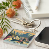 ヴィンテージキャンピングシーンマンカヤック キーホルダー (正面右)