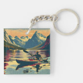 ヴィンテージキャンピングシーンマンカヤック キーホルダー (裏面)