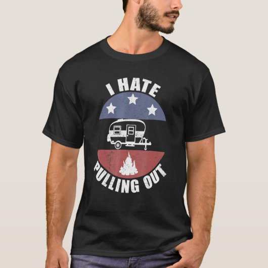 ヴィンテージキャンピングトレーラー旅行T Tシャツ (正面)