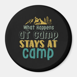 ヴィンテージキャンピングハイキング引用文キャンプで何が起こるか マグネット