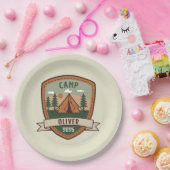 ヴィンテージキャンピングバッジパーソナライズされた ペーパープレート (パーティー)