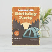 ヴィンテージキャンピングバースデーパーティー招待 招待状 (スタンド正面)