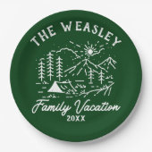 ヴィンテージキャンピングファミリーバケーショントリップ ペーパープレート (正面)