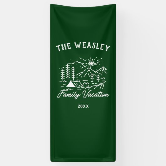 ヴィンテージキャンピングファミリーバケーショントリップ 横断幕 (縦)